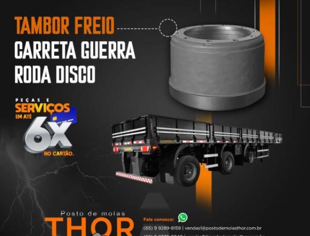 Tambor Freio Carreta Guerra Roda Disco